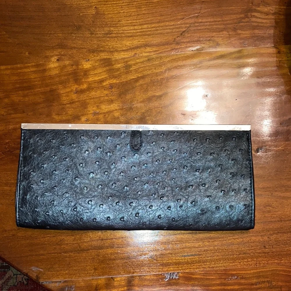 Ostrich Clutch Faux